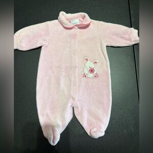 Vintage Carter's Pink Fleece Baby One Piece